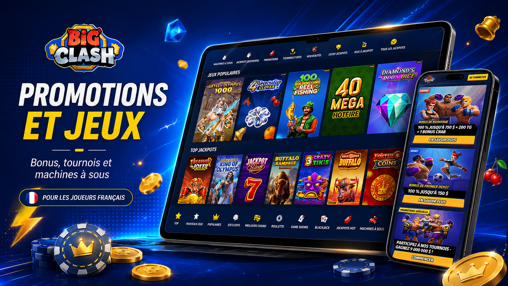 Promotions et jeux BigClash Casino
